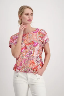 Monari Shirts*T-Shirt mit Paisleymuster apricot gemustert