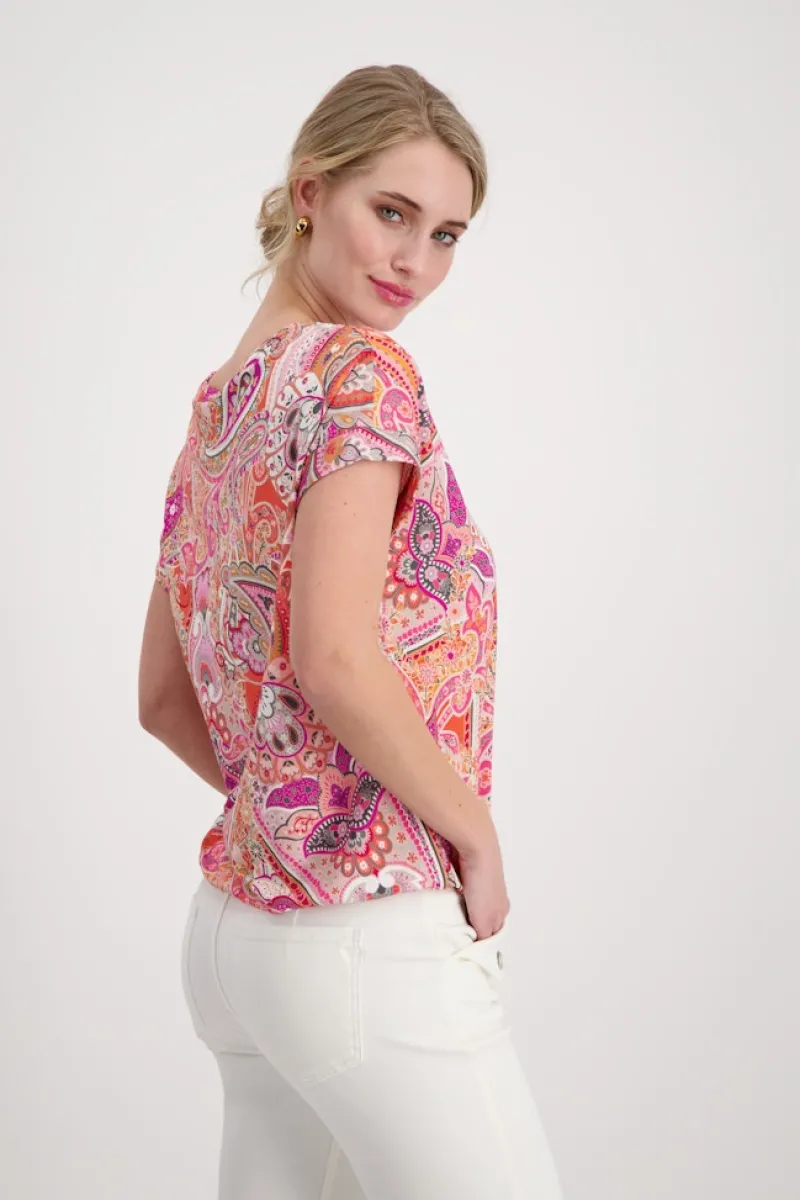 Monari Shirts*T-Shirt mit Paisleymuster apricot gemustert