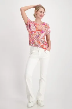 Monari Shirts*T-Shirt mit Paisleymuster apricot gemustert