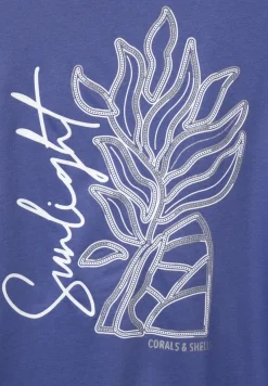 Street One Shirts*T-Shirt mit Partprint lake blue