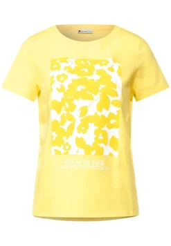 Street One Shirts*T-Shirt mit Partprint merry yellow