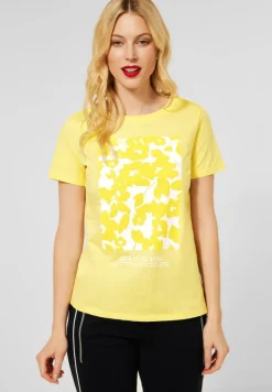Street One Shirts*T-Shirt mit Partprint merry yellow