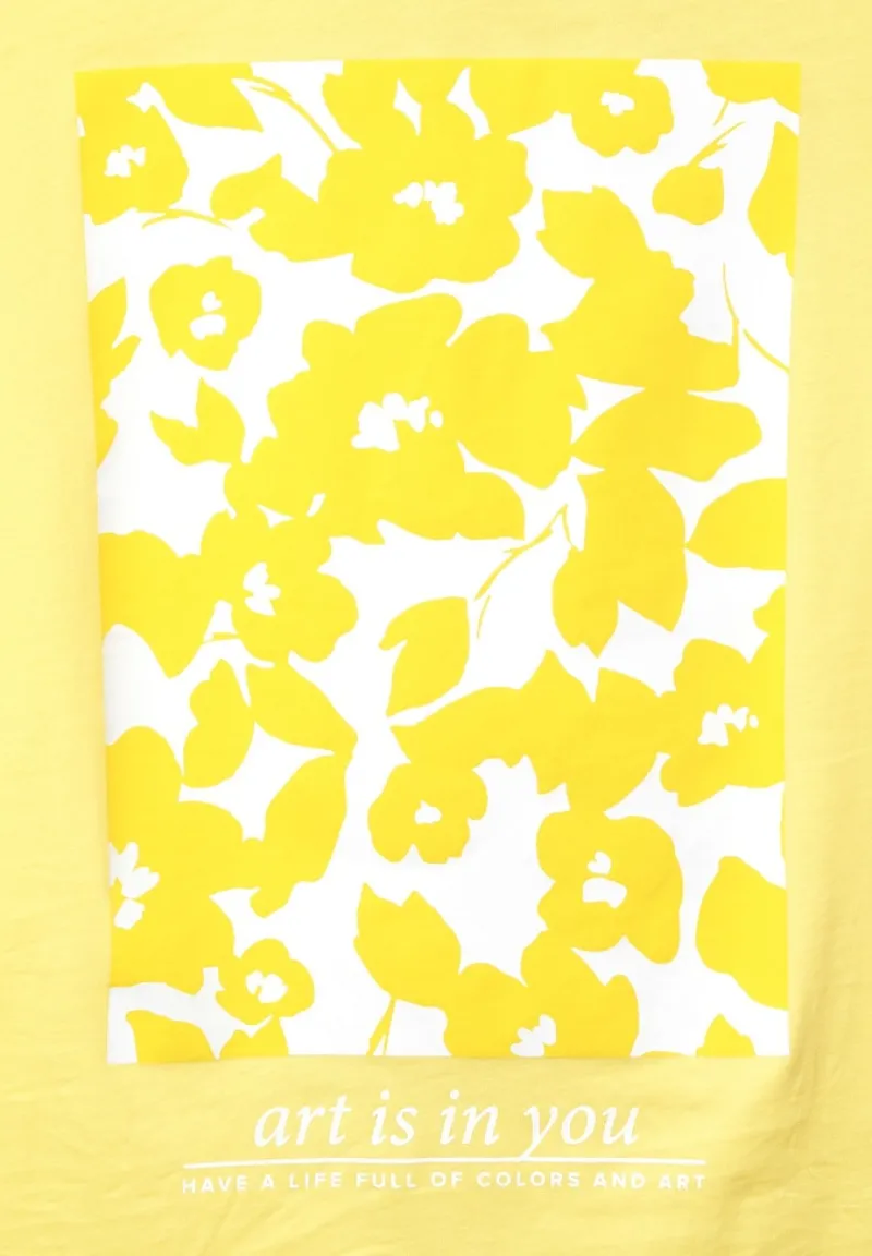 Street One Shirts*T-Shirt mit Partprint merry yellow