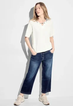 Cecil Shirts*T-Shirt mit Print Detail vanilla white