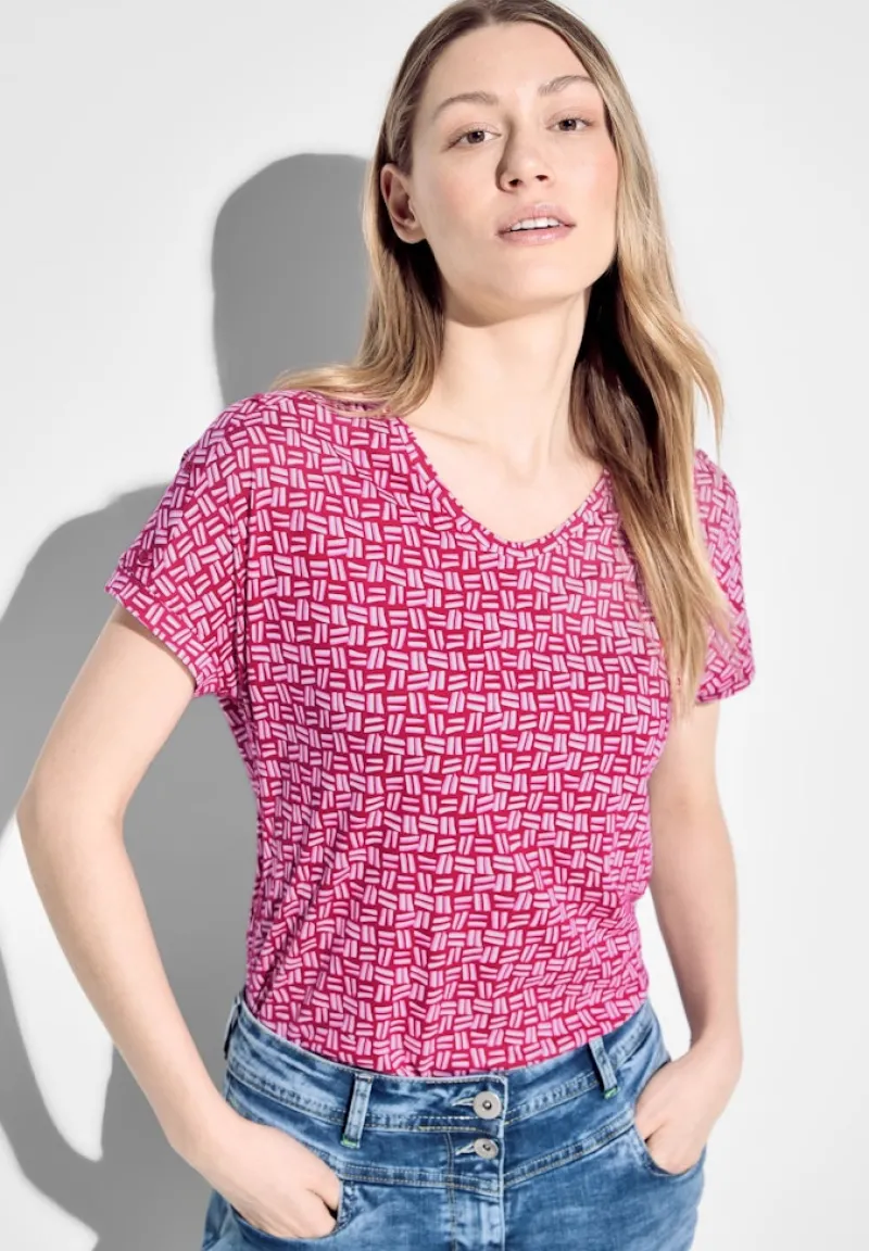 Cecil Shirts*T-Shirt mit Print pink sorbet