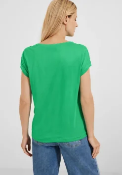 Cecil Shirts*T-Shirt mit Raffdetails fresh green
