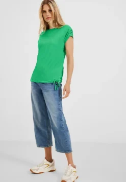 Cecil Shirts*T-Shirt mit Raffdetails fresh green