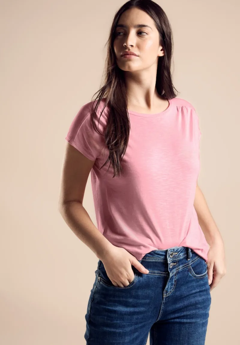 Street One Shirts*T-Shirt mit Raffung fun peach