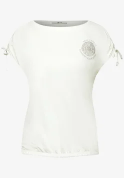 Cecil Shirts*T-Shirt mit Raffung vanilla white