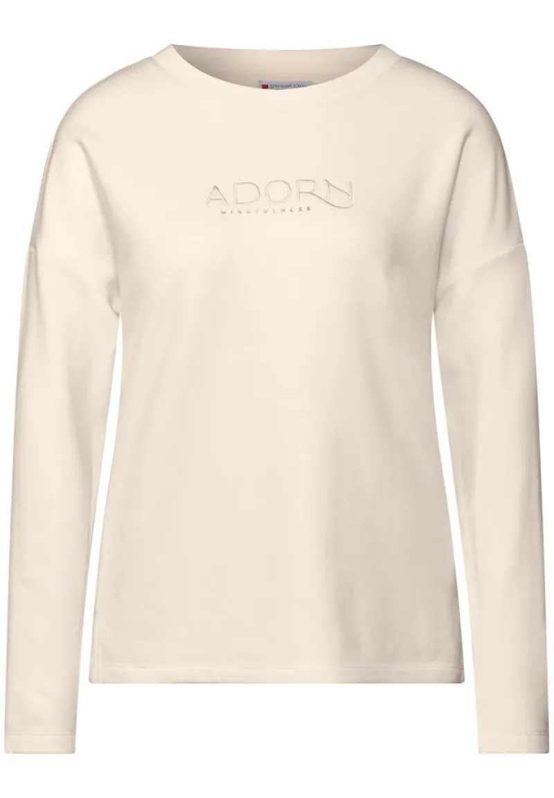 Street One Pullover & Sweatshirts*T-Shirt mit Schriftzug lucid white
