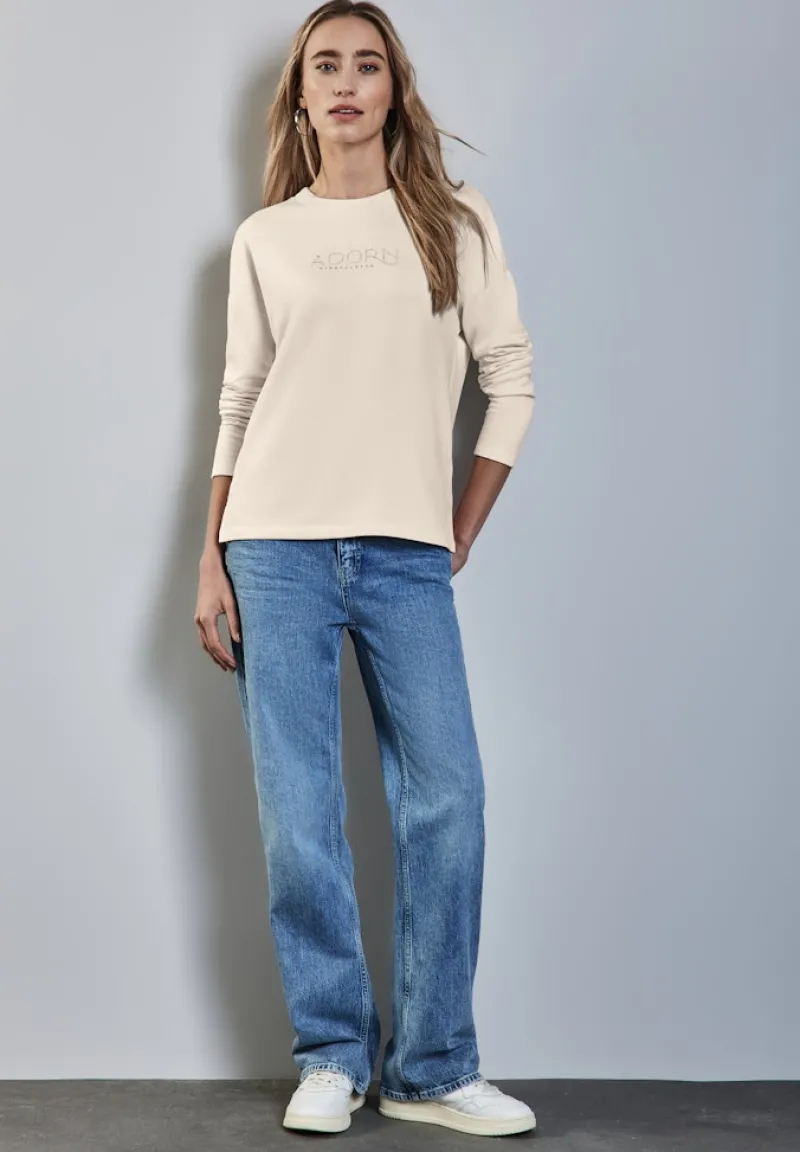 Street One Pullover & Sweatshirts*T-Shirt mit Schriftzug lucid white