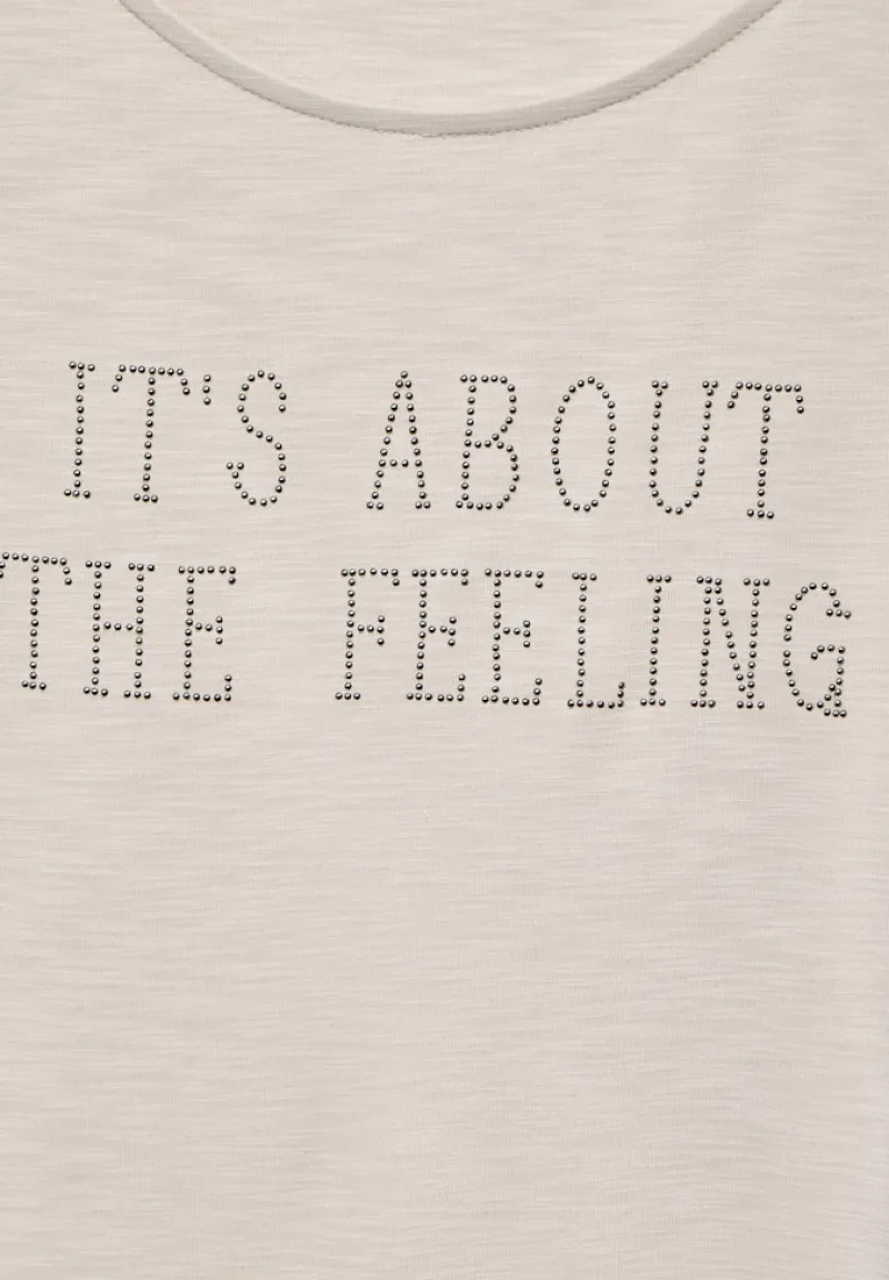 Street One Shirts*T-Shirt mit Schriftzug smooth sand beige
