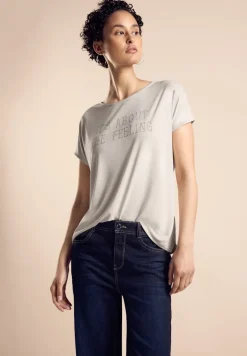 Street One Shirts*T-Shirt mit Schriftzug smooth sand beige