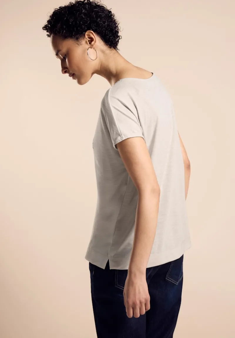 Street One Shirts*T-Shirt mit Schriftzug smooth sand beige