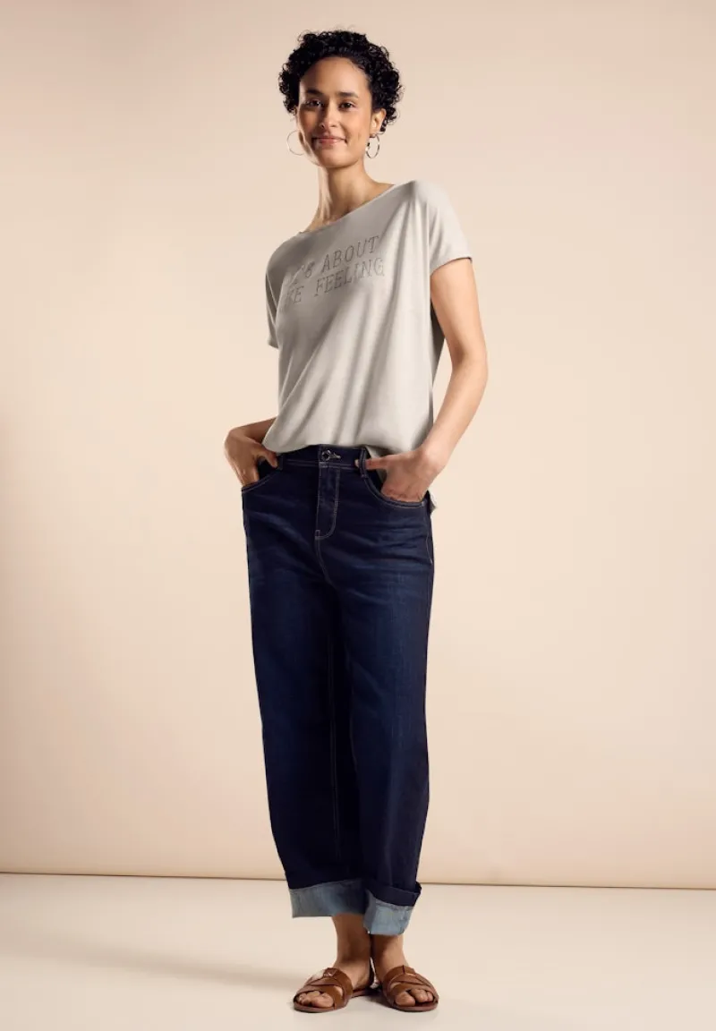Street One Shirts*T-Shirt mit Schriftzug smooth sand beige