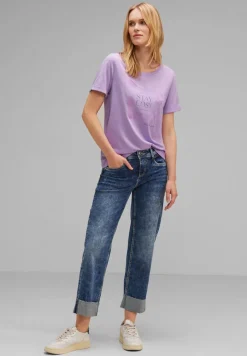 Street One Shirts*T-Shirt mit Steinchendetails soft pure lilac