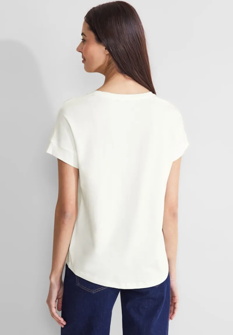 Street One Shirts*T-Shirt mit Stickerei off white