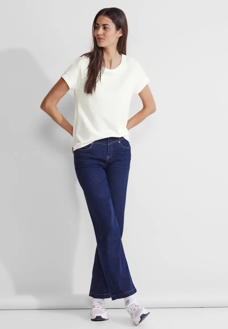 Street One Shirts*T-Shirt mit Stickerei off white