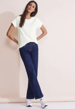 Street One Shirts*T-Shirt mit Stickerei off white