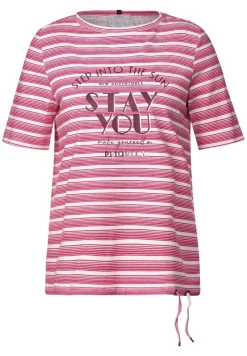 Cecil Shirts*T-Shirt mit Streifenmix pink sorbet