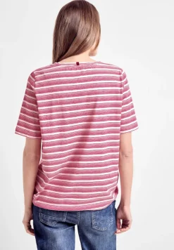 Cecil Shirts*T-Shirt mit Streifenmix pink sorbet