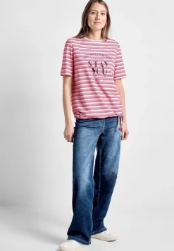 Cecil Shirts*T-Shirt mit Streifenmix pink sorbet