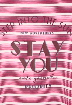 Cecil Shirts*T-Shirt mit Streifenmix pink sorbet