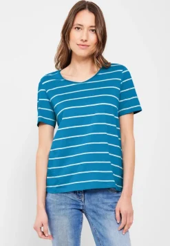 Cecil Shirts*T-Shirt mit Streifenmuster caribbean blue