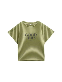 Tom Tailor Shirts*T-Shirt mit Streifenmuster green offwhite tee stripe