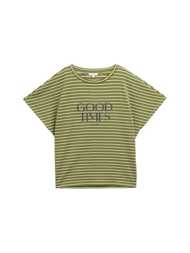 Tom Tailor Shirts*T-Shirt mit Streifenmuster green offwhite tee stripe