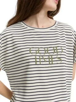 Tom Tailor Shirts*T-Shirt mit Streifenmuster offwhite navy tee stripe