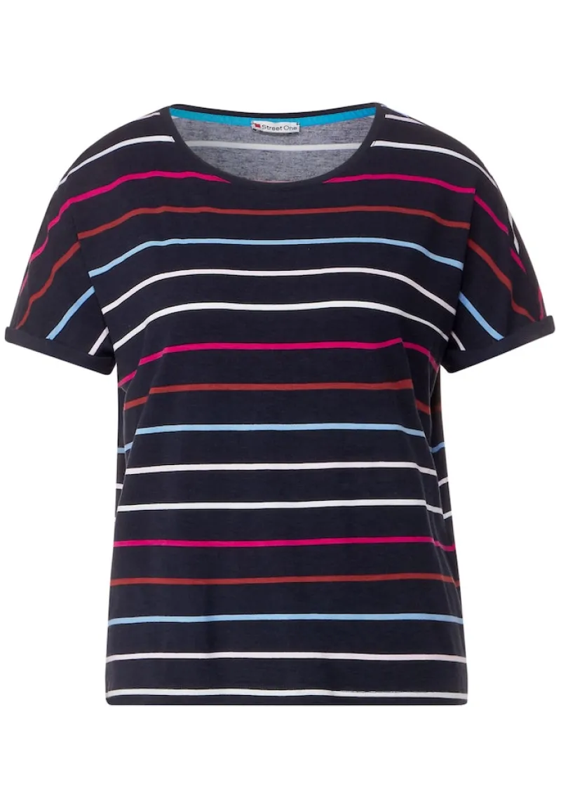 Street One Shirts*T-Shirt mit Streifenmuster deep blue