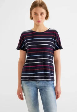 Street One Shirts*T-Shirt mit Streifenmuster deep blue