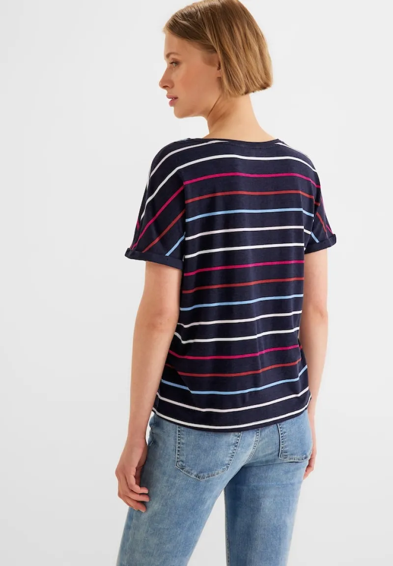 Street One Shirts*T-Shirt mit Streifenmuster deep blue