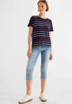Street One Shirts*T-Shirt mit Streifenmuster deep blue