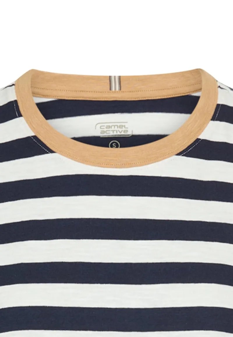 Camel Active Shirts*T-Shirt mit Streifenmuster ink blue
