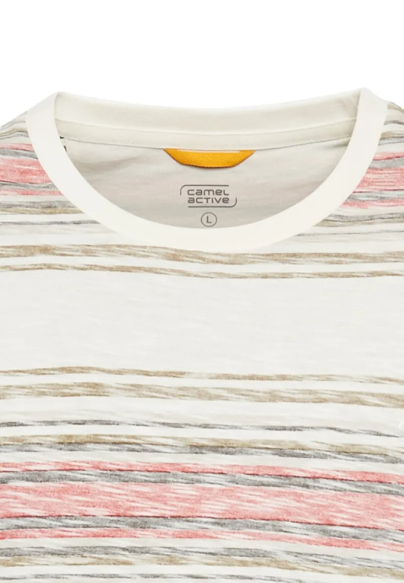 Camel Active Shirts|Big Boys*T-Shirt mit Streifenmuster aus Baumwolle sunfaded red