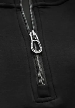 Cecil Pullover & Sweatshirts*T-Shirt mit Troyer-Kragen Black