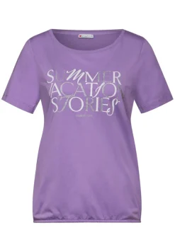 Street One Shirts*T-Shirt mit Wording bellflower lilac