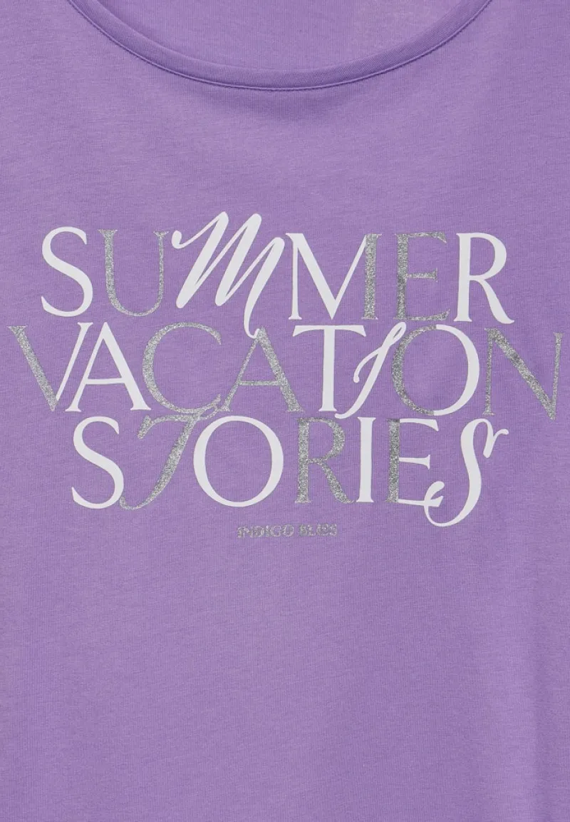 Street One Shirts*T-Shirt mit Wording bellflower lilac