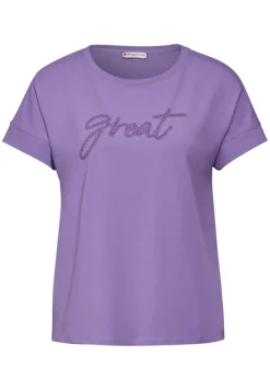 Street One Shirts*T-Shirt mit Wording bellflower lilac