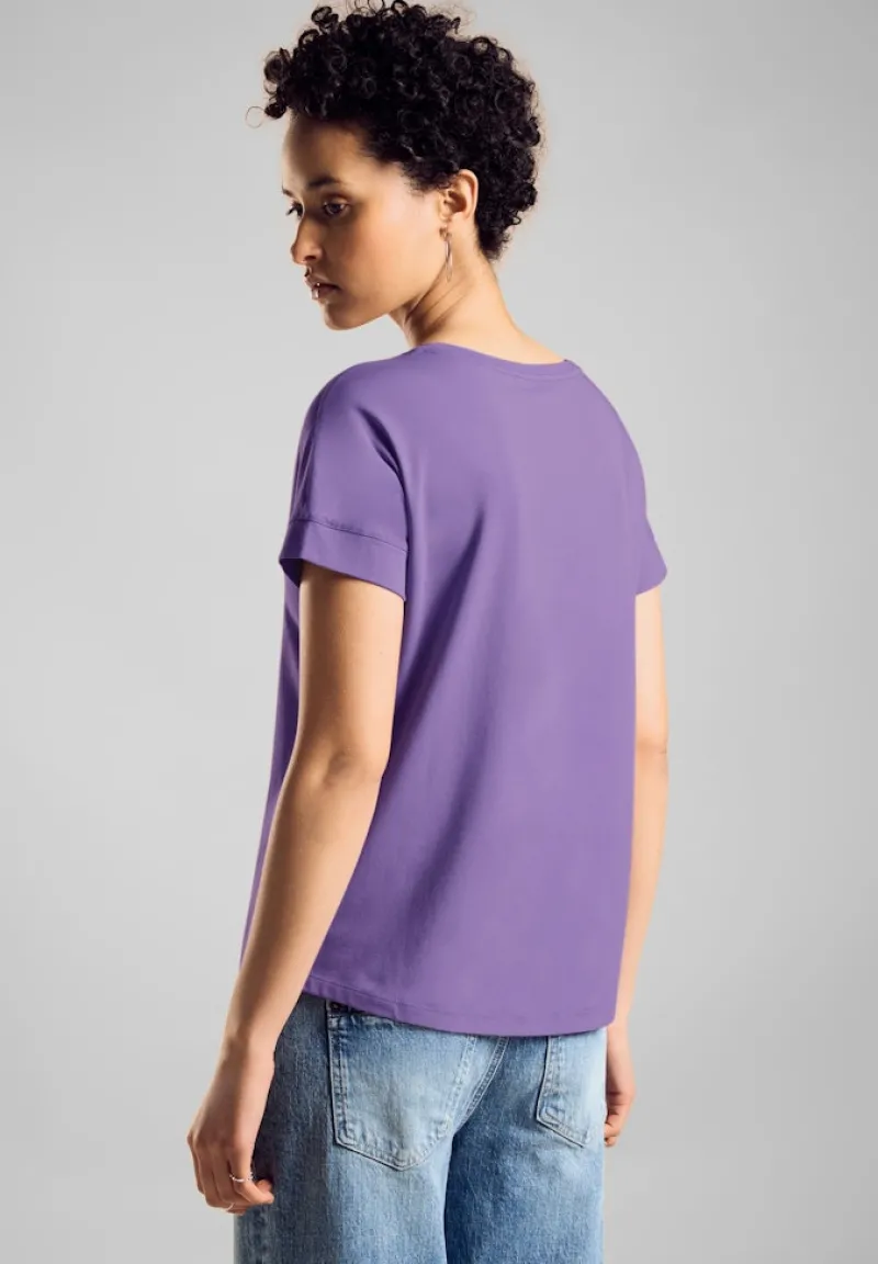 Street One Shirts*T-Shirt mit Wording bellflower lilac