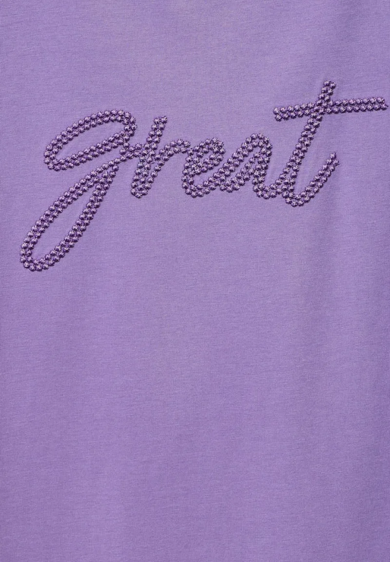 Street One Shirts*T-Shirt mit Wording bellflower lilac
