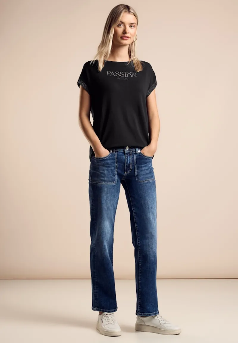 Street One Shirts*T-Shirt mit Wording Black