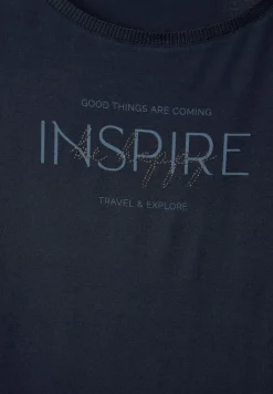 Street One Shirts*T-Shirt mit Wording deep blue