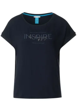 Street One Shirts*T-Shirt mit Wording deep blue