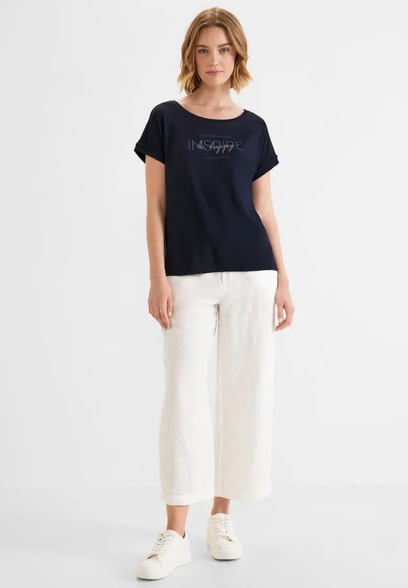 Street One Shirts*T-Shirt mit Wording deep blue