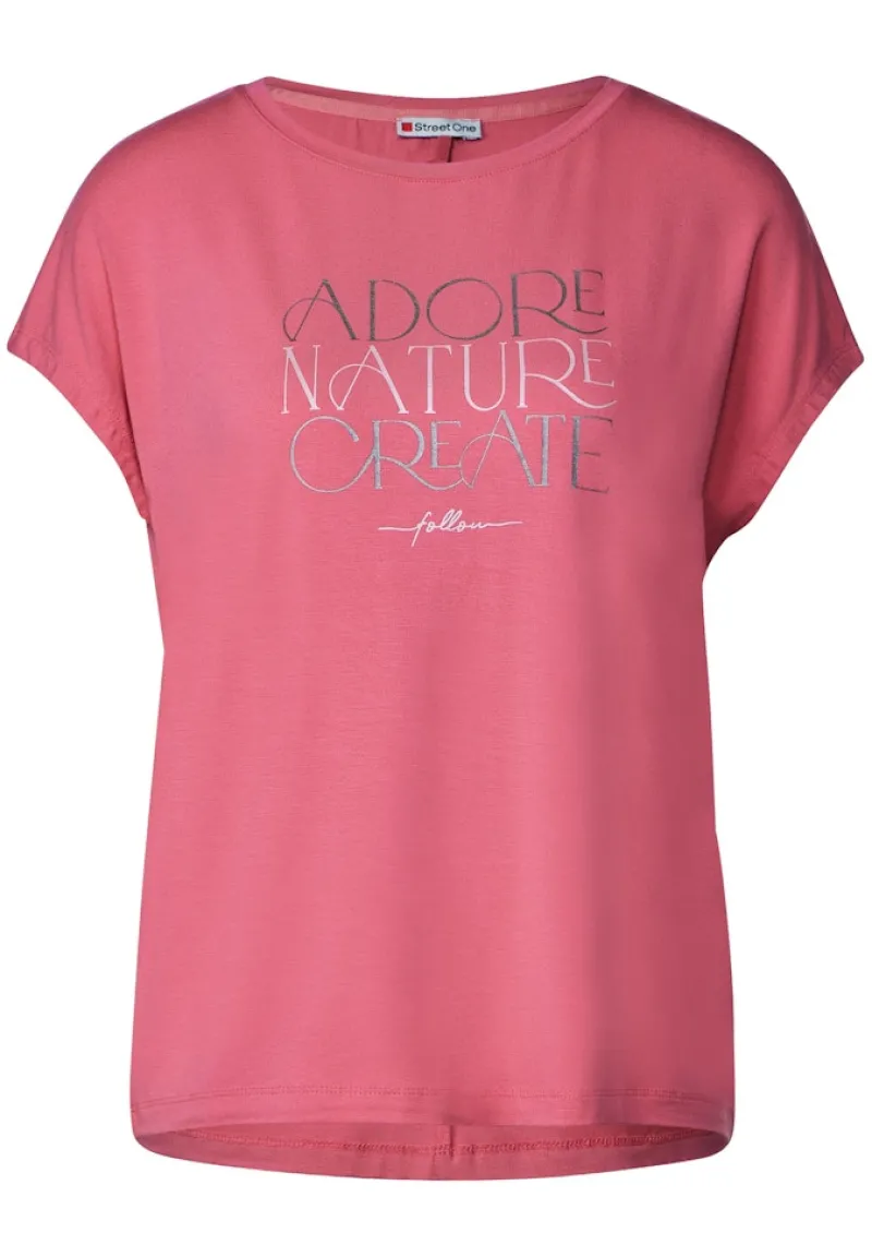 Street One Shirts*T-Shirt mit Wording legend rose