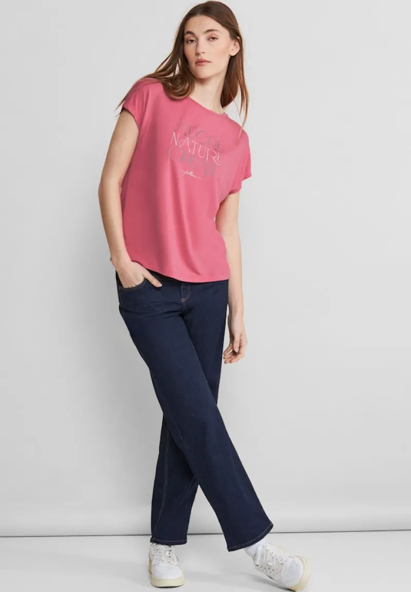 Street One Shirts*T-Shirt mit Wording legend rose