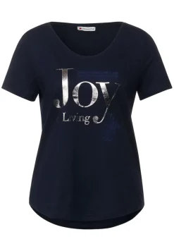 Street One Shirts*T-Shirt mit Wording mighty blue